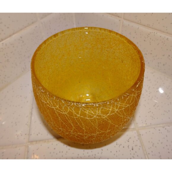 Vintage Yellow Spaghetti String Drink Glass 1970s cup - Picture 4 of 10